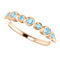 Aquamarine 7-Stone 3.25mm Ring, 14k Rose Gold