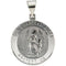 14k White Gold Hollow Round Guardian Angel Medal (18.25x18.50 MM)