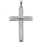 Diamond Angled Cross Rhodium-Plated 14k White Gold Pendant (.75 Ctw, H+ Color, I1 Clarity)