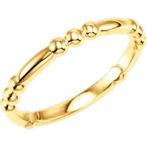 Dot-Dot-Dot-Dash Stacking 2.5mm 14k Yellow Gold Ring, Size 8