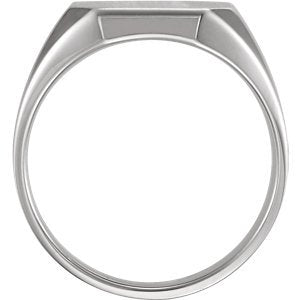Men's Sterling Silver Brushed Finish Octagon Signet Ring,S9.5