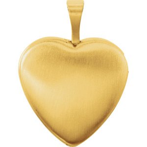 Milgrain Edge Heart 14k Yellow Gold Plated Sterling Silver Prayer Locket (15.80X16.00 MM)