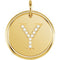 Diamond Initial "Y" Pendant, 14k Yellow Gold (.05 Ctw, Color G-H, Clarity I1)