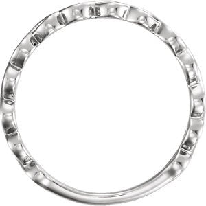 Infinity-Inspired Stackable Ring, Rhodium-Plated 14k White Gold