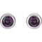 Chatham Created Alexandrite Stud Earrings, Rhodium-Plated 14k White Gold