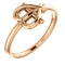 Girl's Cross with Heart 14k Rose Gold Youth Ring