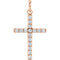 Diamond Cross Pendant, 14k Rose Gold (0.5 Ctw, Color GH, Clarity I1)