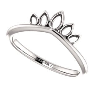 Platinum Petite Marquise-Shaped Crown Ring, Size 4