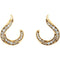 Diamond Crescent Earrings, 14k Yellow Gold (.375 Ctw, GH Color, I1 Clarity)