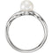 Platinum White Freshwater Cultured Pearl Ring (6.5-7.00mm)