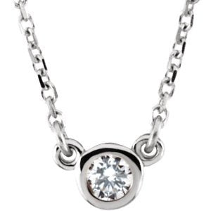 Diamond Solitaire Rhodium Plate 14k White Gold Pendant Necklace, 18" (.25 Cttw)