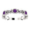 Platinum Amethyst and Diamond Vintage-Style Ring (0.03 Ctw, G-H Color, SI1-SI2 Clarity)