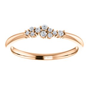 Diamond Stackable Cluster Ring, 14k Rose Gold, Size 7 (.1 Ctw, G-H Color, I1 Clarity)