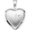 Sterling Silver Dove and Cross Heart Locket Pendant