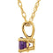 Children's Amethyst Solitaire 14k Yellow Gold Pendant Necklace, 14"