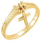 Dangling Cross Ring 14k Yellow Gold, Size 4.25