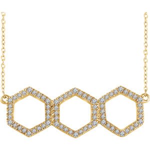 Diamond Geometric Necklace, 14k Yellow Gold, 16-18" (0.25 Ctw, H+ Color, I1 Clarity)