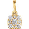 Diamond Cluster Pendant, 14k Yellow Gold (.25 Ctw, GH Color, I1 Clarity)