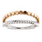 Rope Trim and Flat Granulated Bead Twin Stacking Ring, Rhodium-Plated 14k White and Rose Gold, Size 8.75