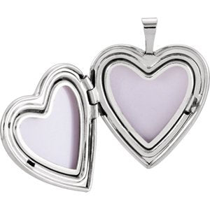 Heart Cross Sterling Silver Heart Locket Pendant (20.50X19 MM)