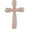 Diamond Petal Cross Pendant, 14k Rose Gold (.25 Ctw, H+ Color, I1 Clarity)