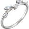 Petite Diamond Leaf Ring, Rhodium-Plated 14k White Gold (1/3 Ctw, Color GHI, Clarity I1), Size 9