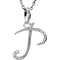 5-Stone Diamond Letter 'P' Initial Sterling Silver Pendant Necklace, 18" (.03 Cttw, GH, I2)