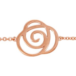 Cut-Out Flower Station Bracelet, 14k Rose Gold, 7"