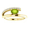 Peridot and Diamond Bypass Ring, 14k Yellow Gold (.125 Ctw, G-H Color, I1 Clarity)