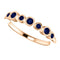 Blue Sapphire 7-Stone 3.25mm Ring, 14k Rose Gold