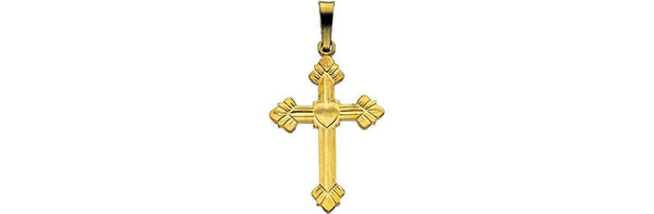 Fancy Cross 14k Yellow Gold Pendant