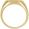 Men's 14k Yellow Gold Brushed Signet Ring (18mm)