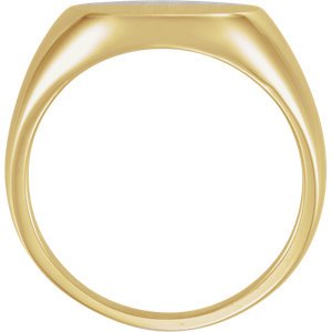 Men's 10k Yellow Gold Brushed Signet Ring (18mm)