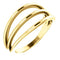 3 Row Negative Space Ring, 14k Yellow Gold