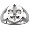 Sterling Silver Men's Signet Ring with Fleur de Lis