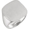 Men's Closed Back Signet Semi-Polished 14k White Gold Ring (20mm)