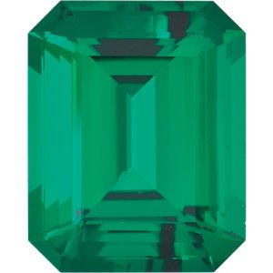 Men's Chatham Created Emerald 3 Ct. Ring, Rhodium-Plated 14k White Gold