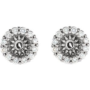 Diamond Cluster Earring Jackets, Rhodium-Plated 14k White Gold (3.6MM) (0.125 Ctw, G-H Color, I2 Clarity)
