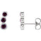 Mozambique Garnet Three-Stone Ear Climbers, Rhodium-Plated 14k White Gold