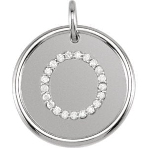 Diamond Initial "O" Pendant, Sterling Silver (0.1 Ctw, Color GH, Clarity I1)