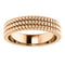 Grooved Rope Pattern 5.25mm Comfort-Fit Band, 14k Rose Gold