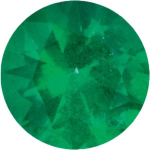 Round Emerald Disc Pendant, Rhodium-Plated 14k White Gold