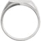 Men's Brushed Closed Back Shield Signet Ring, Rhodium-Plated 14k White Gold (14mm) Size 10.25