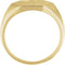 Men's Brushed Hexagon Signet Ring, 14k Yellow Gold (14mm)