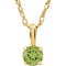 Children's Peridot Birthstone Pendant 14k Yellow Gold Necklace, 14"