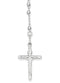 Rosary Bead Necklace, 14k White Gold Rhodium Plate