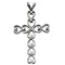 Heart Design Cross Rhodium-Plated 14k White Gold Pendant (30X21MM)