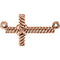 Rope-Trim Sideways Cross 14k Rose Gold Pendant (8.65x16MM)