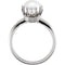 Platinum White Freshwater Cultured Pearl Crown Ring, (7.00-7.50mm)