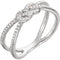 Diamond Knot Comfort-Fit Ring, Sterling Silver (1/5 Ctw, Color G-H, Clarity I1 ), Size 7